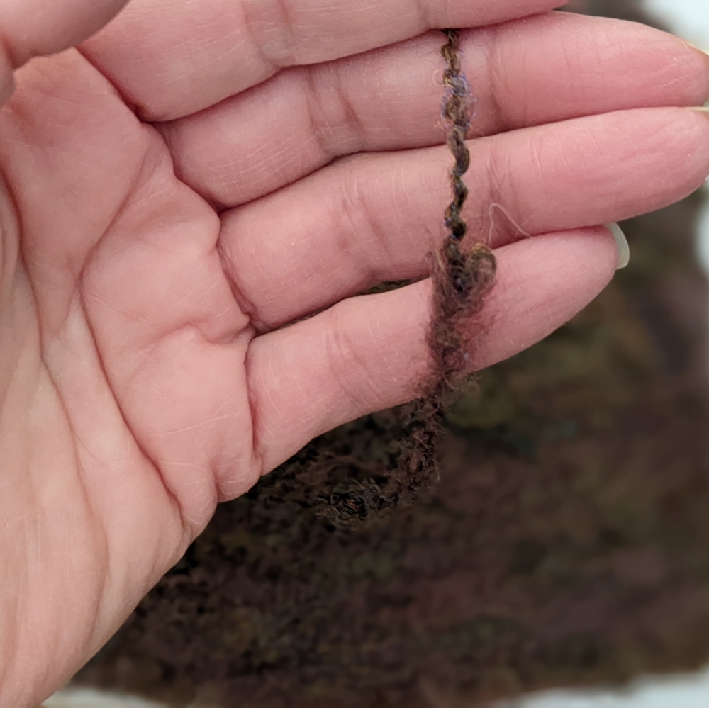 Soft French Boucle Brown cone yarn, mixture of fibers, Made in France - Picture 8 of 13